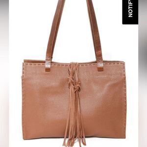Carla Mancini Carmel camel brown tassel Large Shoulder Bag Neutral Classic